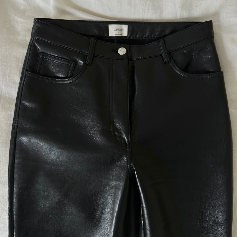 Wilfred straight leg leather pants